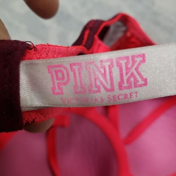 Victoria Secret Bra Womens 32D Pink Neon Wear Everywhere T Shirt Lined Underwire - Picture 5 of 5